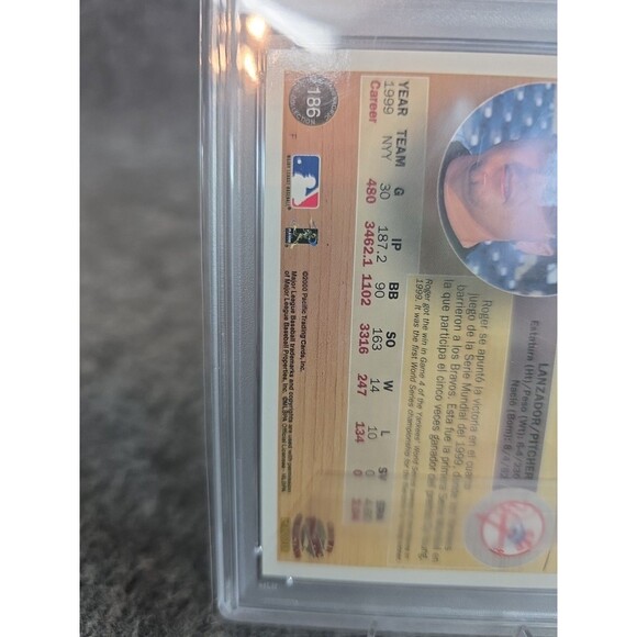 2000 Pacific Crown Collection - Roger Clemens #186 PSA 10 GEM MT Yankees - Picture 3 of 3